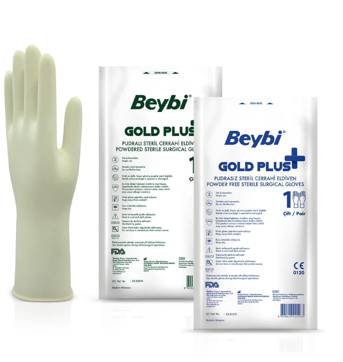 Beybi Gold Plus Cerrahi Pudrasız Steril Eldiven
