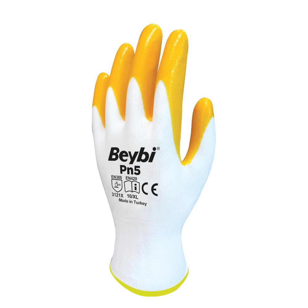 Beybi Pn5 Nitril Eldiven - Sarı